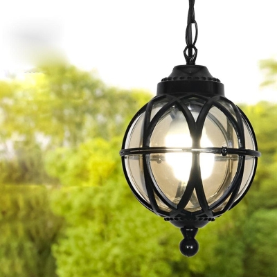 Adjustable Aluminum and Glass Outdoor Pendant Light, Waterproof, Rustproof, High-Temperature Resistant for Porch, Garden, Patio, and Entryway