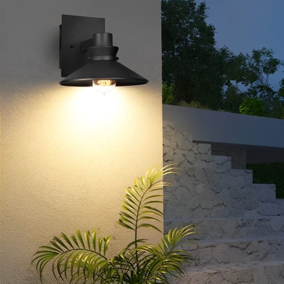 Durable Aluminum Outdoor Wall Light with Glass Lampshade, E26 Compatible, Waterproof, Fast Heat Dissipation, Rust-Resistant, Ideal for Warm Ambiance