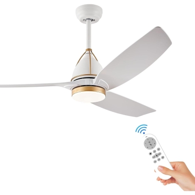 56 in. White Best Outdoor Ceiling Fan with Light Remote Control for Patio, Modern Reversible Indoor Ceiling Fan for Bedroom Living Room