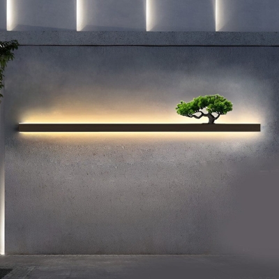 Stylish Waterproof Outdoor Wall Light with Simulated Plant Decoration for Villa, Garden, Courtyard, Backyard, Balcony, Porch, Modern Warm Lighting Effect