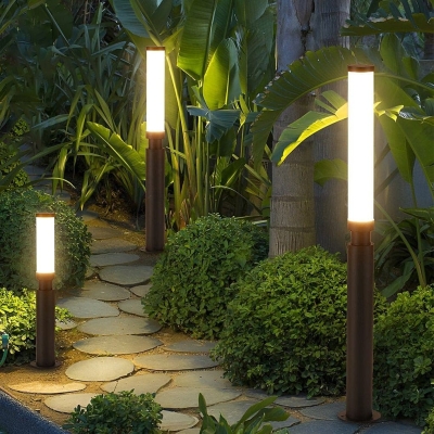 Modern Outdoor Die-Cast Aluminum Lawn Lamp with High Light Transmittance Acrylic Shade, Waterproof for Garden, Patio, Driveway, and Park Lighting