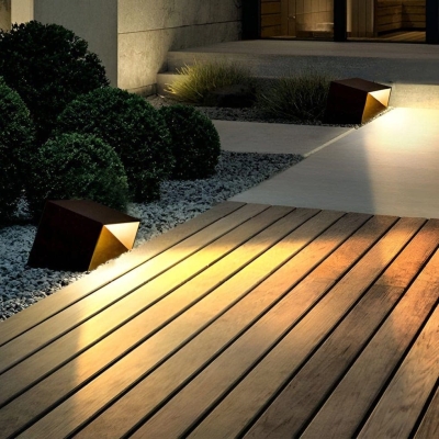 Durable Stainless Steel Geometric Outdoor Light, Waterproof, Rust-Proof Landscape Lighting for Patio, Porch, Fence, Garage, and Garden