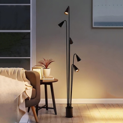 Brisa Triple Outdoor LED Floor Lamp, Hardwired, Ground-Installed, 360-Degree Adjustable Stems for Pathways &amp; Garden Features, Durable &amp; Stylish