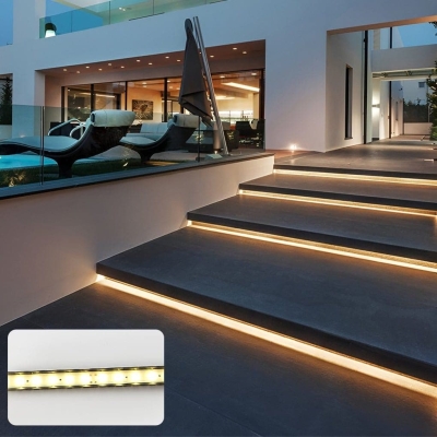 Durable Die-Cast Aluminum Linear Outdoor Light with High Color Rendering LED Strip, Waterproof Design, and Easy Installation for Courtyard Ambiance