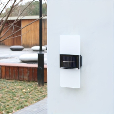 White Outdoor Solar Garden Light, Waterproof Outdoor Solar Wall Light for Pathway, Set of 2