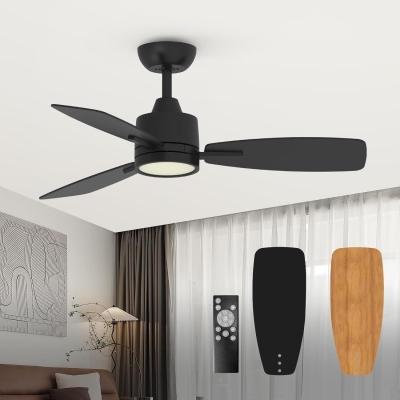 42 in. Black Outdoor Fans with Lights and Remote Control, Indoor Flush Mount Low Profile Ceiling Fan for Bedroom Living Room Kitchen Dining Room