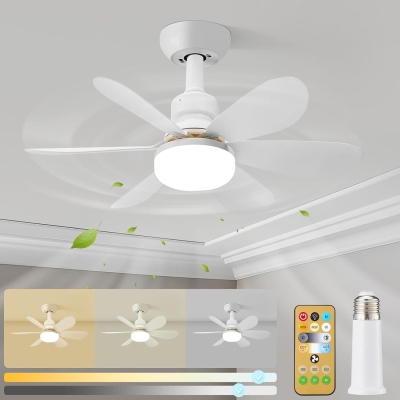 20 in. Socket Remote Control Ceiling Fan and Light, Small Light Socket Fan, Dimmable Mini Ceiling Fan for Bedroom Kitchen Living Room