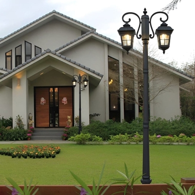 Durable Aluminum Outdoor Post Lights with High Transmittance Glass Lampshade, Waterproof, Rust-Proof, and Weather-Resistant for Home Landscape