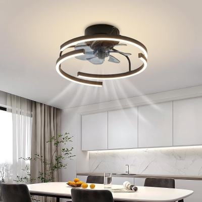 Modern Ceiling Fan with Remote Control, Low Profile Flush Mount Ceiling Fan for Bedroom Living Room Dining Room Kitchen