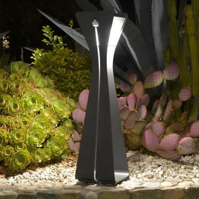 Stylish Stainless Steel Solar Garden Lights, Black/White, Weatherproof for Patio, Yard, Walkway, Energy Efficient Outdoor Lighting