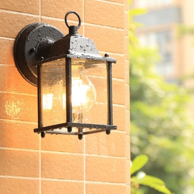 Vintage Waterproof and Rust-Proof Aluminum and Glass Outdoor Wall Light with E27 Base for Standard Bulbs, Sturdy, Reliable, and Long-Lasting