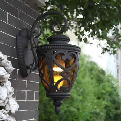 Versatile Outdoor Porch Lights with Brown Bubble Glass Lampshade, Waterproof, Rustproof, Ideal for Balconies, Gardens, Villas, Parks, and Aisles