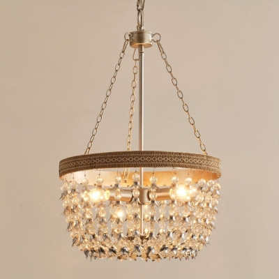 Modern Crystal Chandelier, Adjustable Hanging Gold Crystal Chandelier for Dining Room Kitchen Entryway