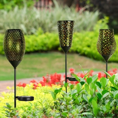 Vintage Goblet Shape Solar Outdoor Pathway Lights with Automatic Day-Night Sensor for Dreamy Light and Shadow Effects in Your Garden or Patio