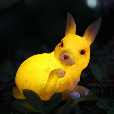 Charming Resin Animal Solar Lamps for Yard, Lawn, Patio, Balcony, or Garden, Choose from Dog, Rabbit, Snail, or Owl, Durable and Weather-Resistant