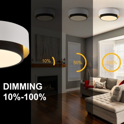 Round LED Dimmable Flush Mount Ceiling Light with Remote Control