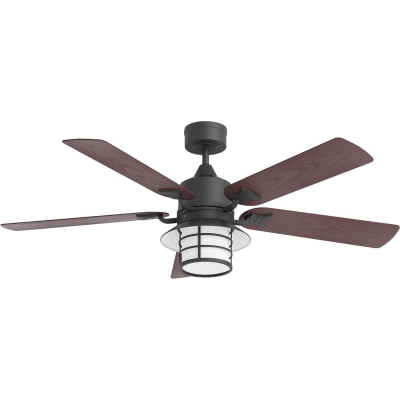 52 in. Recessed Ceiling Fan, LED Indoor Outdoor Ceiling Fan with Light and Remote, Reversible Ceiling Fan Summer Winter, Rosewood Bronze Ceiling Fan