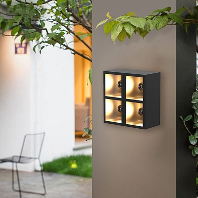 Multifunctional Wall Light Fixture and Flowerpot Combo, Stylish Stainless Steel and Glass Sconce for Outdoor Decor and Organization