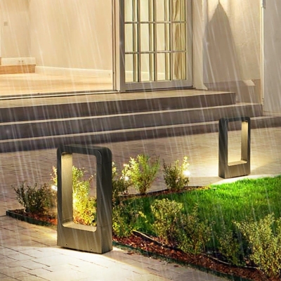 Modern Minimalist Outdoor Lantern, Stainless Steel, Waterproof IP54, Rust-Proof Pathway Light for Courtyard, Pavilion, and Post Lighting