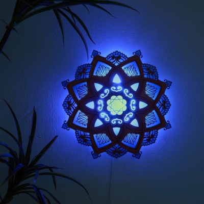 Outdoor LED Lotus-Shaped Ambience Wall Mount Light, Outdoor Exterior Wall Light for Entry Patio Garage Pathway
