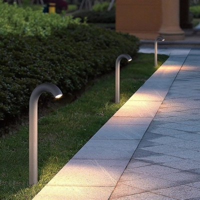 Elegant Curved Outdoor LED Pathway Light, Durable Aluminum Alloy, Waterproof, High Color Rendering for Porches, Patios, Gardens, and More