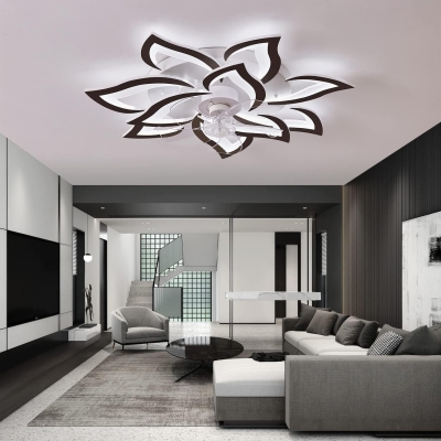 32 in. Remote Control Ceiling Fan and Light, Modern Flush Mount Ceiling Fan, Ceiling Fan without Blades for Kids Room Living Room