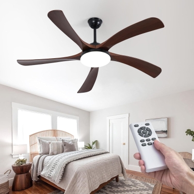 60 in. Ceiling Fan with Lights, Modern 5 Blade Ceiling Fan with Low Profile Light, Flush Mount Reversible Quiet Ceiling Fans