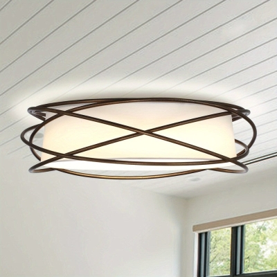 20 in. LED Modern Brown Flush Mount Ceiling Light