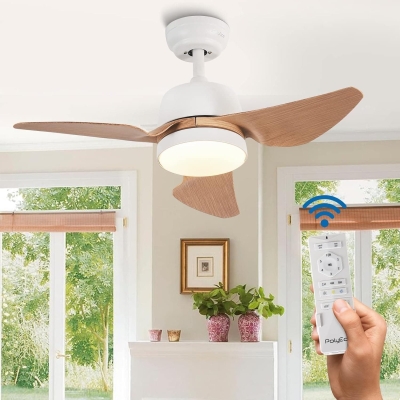 35 in. Ceiling Fans with LED Lights, 3 Blades Flush Mount Outdoor Remote Control Fan, Waterproof Modern Ceiling Fan for Indoor and Outdoor Use