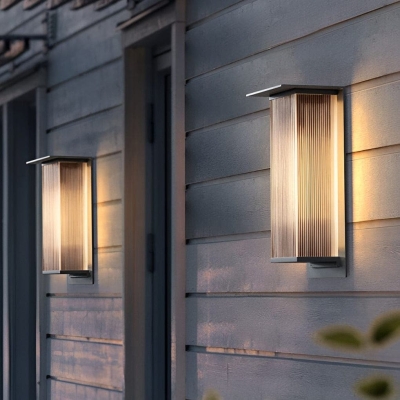 Sleek Modern Outdoor Wall Light with Metal Body &amp; Glass Shade, IP65 Waterproof, Energy-Saving, Rust-Proof, Ideal for All Weather Conditions