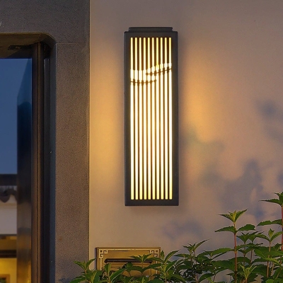 Modern Stainless Steel Outdoor Wall Light with Unique Hollow Pattern and Marble Lampshade for Courtyard, Gate, and Walkway Lighting
