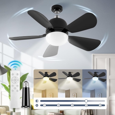 20 in. Socket Fan Light with Remote, Bedroom Ceiling Fans with Lights Screw In Ceiling Fan for Bedroom Kitchen Living Room