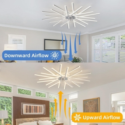 44.8 in. Ceiling Fan with Lights and Remote Switch Control, LED Ceiling Fan for Bedroom, Dimming Smart Living Room Fan