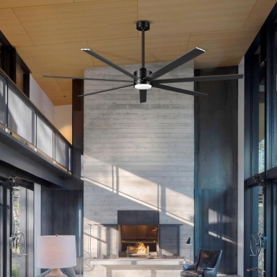 72 in. Large Outdoor Ceiling Fans, Waterproof Fan for Patio, Porch Ceiling Fans, Black Contemporary Ceiling Fans with Lights for Living Room,