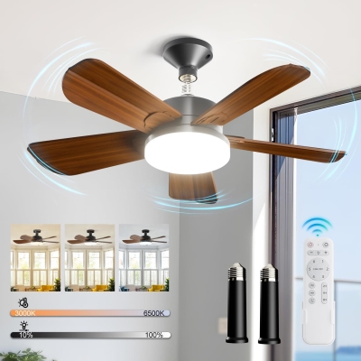 17 in. Socket Fan Light, Small Ceiling Fan with Lights and Remote, Dimmable Reverse Screw In Ceiling Fan with Light for Bedroom Kitchen Living Room