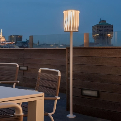 Modern Solar-Powered Stainless Steel Outdoor Floor Lamp with Rotating Design, Waterproof Casing, and Ambient Light for Terraces and Gardens