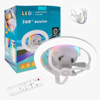 RGB Dimmable Socket Fan Light with Light and Remote, 360&deg; Rotation Light Socket Fan for Bedroom Living Room Dining Room
