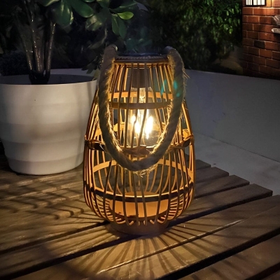 Versatile Rattan Solar Garden Light, Waterproof Outdoor Lantern for Patio, Deck, and Garden, Auto On/Off, Ideal for Trees and Pathways
