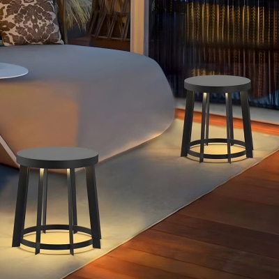 Stainless Steel Outdoor Garden Lights, Rustproof, Waterproof, Energy-Saving LED, Dual Function as Small Table or Stool, Ideal for Rain or Snow