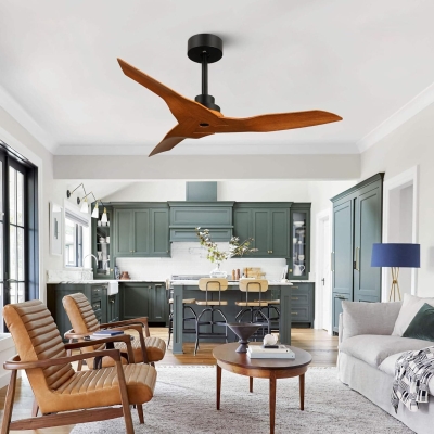 42 in. Ceiling Fan NO Light, 3 Blade Walnut Modern Ceiling Fan with Remote, Reversible Ceiling Fan for Living Room Dining Room Patio