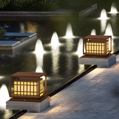 Stainless Steel Outdoor Solar Deck Post Light with LED, Waterproof and Rustproof, Warm Bright Light for Villa, Fence, Lawn, Garden