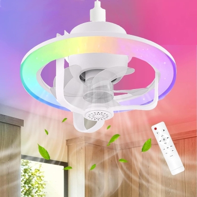 Small Ceiling Fan with Light and Remote, 360&iexcl;&atilde; Rotating Ceiling Fan, Ceiling Fan on Low Ceiling with Light, Smart Modern Ceiling Fan for Bedroom