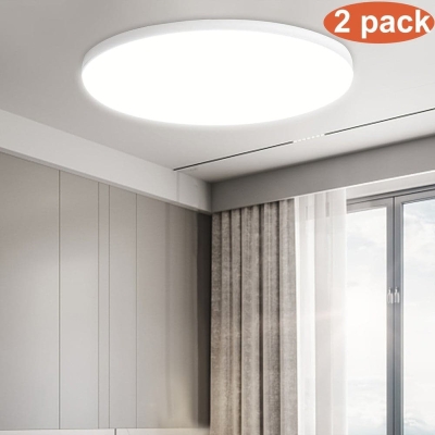 Set of 2 White LED Flush Mount Ceiling Lights for Bedroom Living Room Kitchen