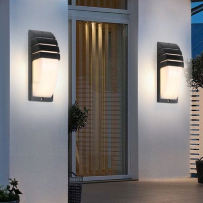Intelligent Motion Sensor Outdoor Wall Lamp with IP65 Waterproof Double Layer Lampshades, Energy-Saving Porch Light for Any Weather