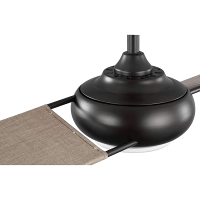 54 in. Contemporary 2-Blade Outdoor Ceiling Fan with LED Light and Reversible Motor in Architectural Bronze