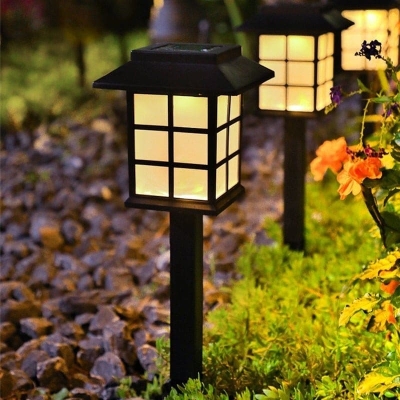Rust-Resistant Waterproof Solar Pathway Lights, Square Pavilion Design for Garden, Patio, Lawn, and Outdoor Decor