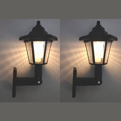Hexagonal Wall Mount Solar Outdoor Light, LED Solar Sconce Wall Lantern Lamp, Outdoor Solar Street Light for Patio Porch Garden Decor
