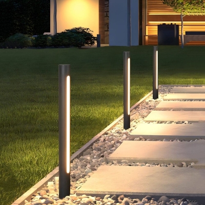 Sleek Modern Outdoor Path Light with Matte Black Finish and Soft LED Illumination, Available in Two Heights for Garden or Walkway