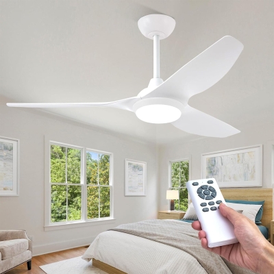 52 in. Ceiling Fan with Lights and Remote, White Modern Fan with Light, Low Profile Ceiling Fan and Light for Bedroom