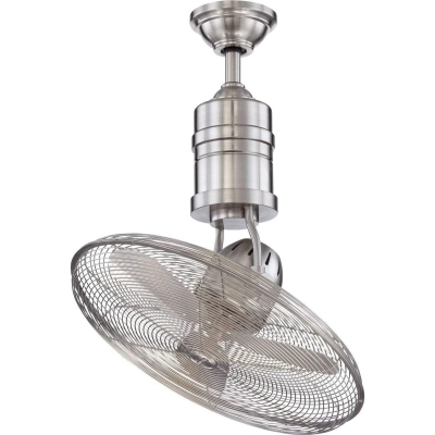 Indoor 21 in. Cage Ceiling Fan with Remote, Heavy Duty Industrial Ceiling Fan, Brushed Nickel Ceiling Fan